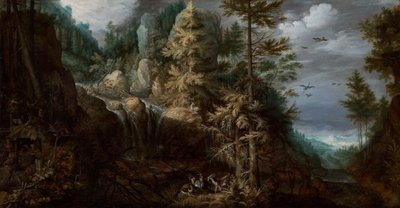 Paisaje con la tentación de San Antonio de Roelant Saverij